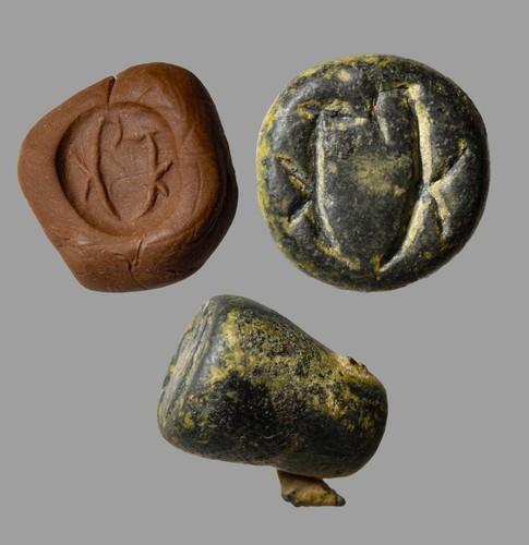Ancient Canaanite Bronze Scarab Seal 1000BC Solar Symbol Genuine Artifact COA
