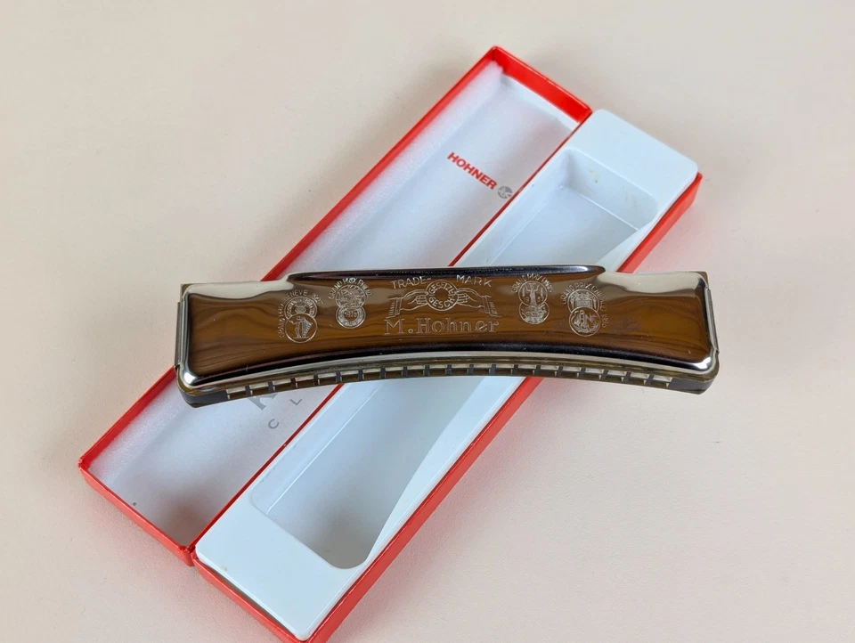 Harmonica M. Hohner Echo Métal Bois 40 Stimmen Boîte - Photo 3/4