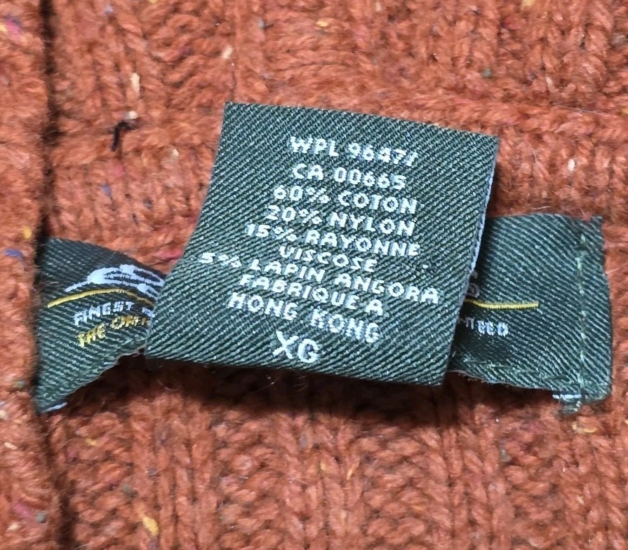 Eddie Bauer Angora-Blend Sweater Vest Womens XL Rust Speckled Wooden Buttons