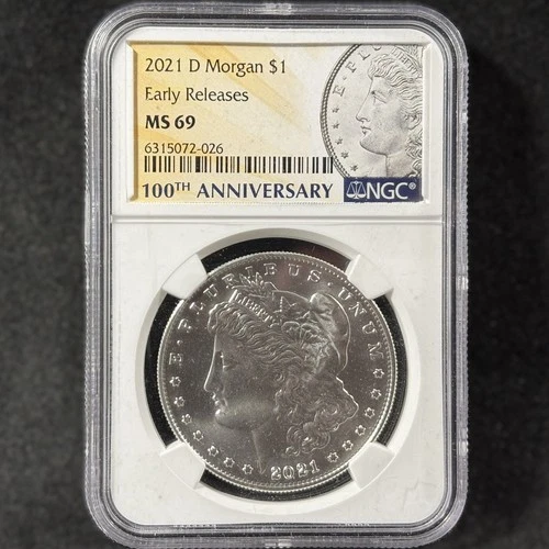 2021 D Morgan Silver Dollar 100th Anniversary Denver Early Releases NGC MS 69