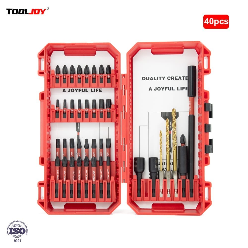 TOOLJOY 40PCS Impact Driver Bit Set S2 Steel Magnetic Screwdriver Drill Bits