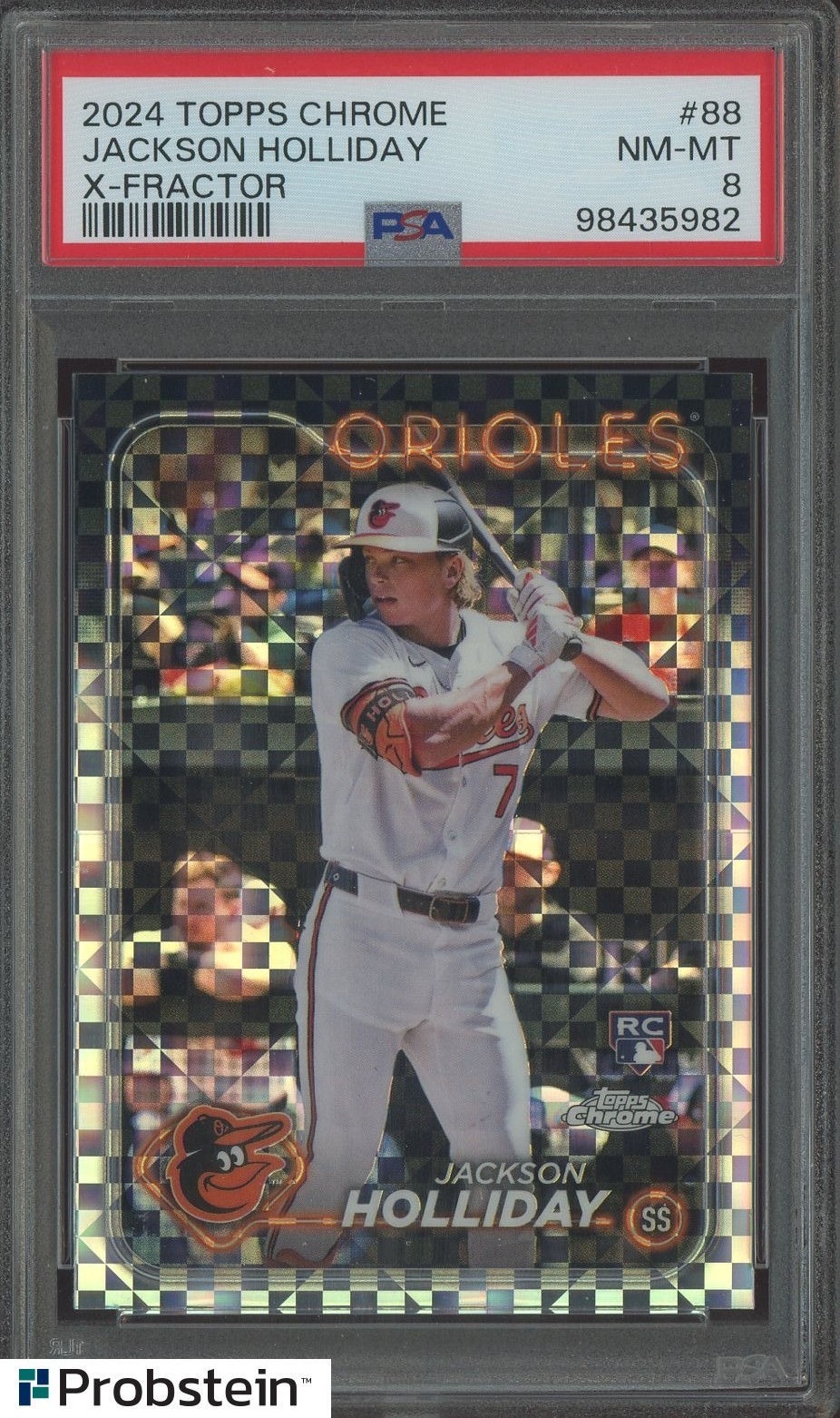 2024 Topps Chrome X-Fractor #88 Jackson Holliday Orioles RC Rookie PSA 8 NM-MT