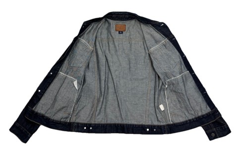 Chaqueta de mezclilla oscura Gap 1969 ribete japonés para hombre camionero talla mediana - Imagen 3 de 4