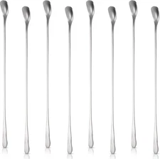 Patelai 8 Pieces Stainless Steel Coffee Stirring Spoons 7.8 7.87 Inch, Silver 