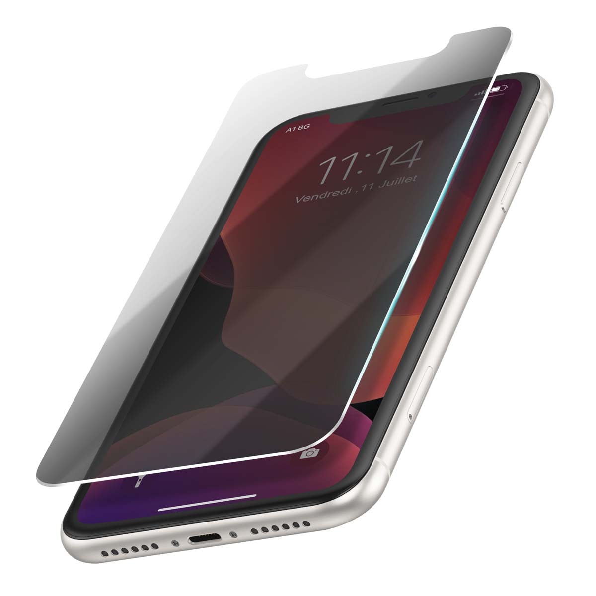 Film vitre iPhone 11 anti-espion en verre trempé noir pour protéger votre vie privée