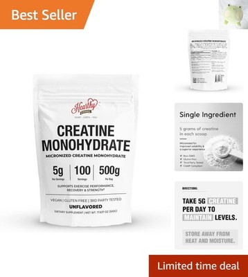 Unflavored Micronized Creatine Monohydrate 500g - Boost Muscle Growth & Recovery