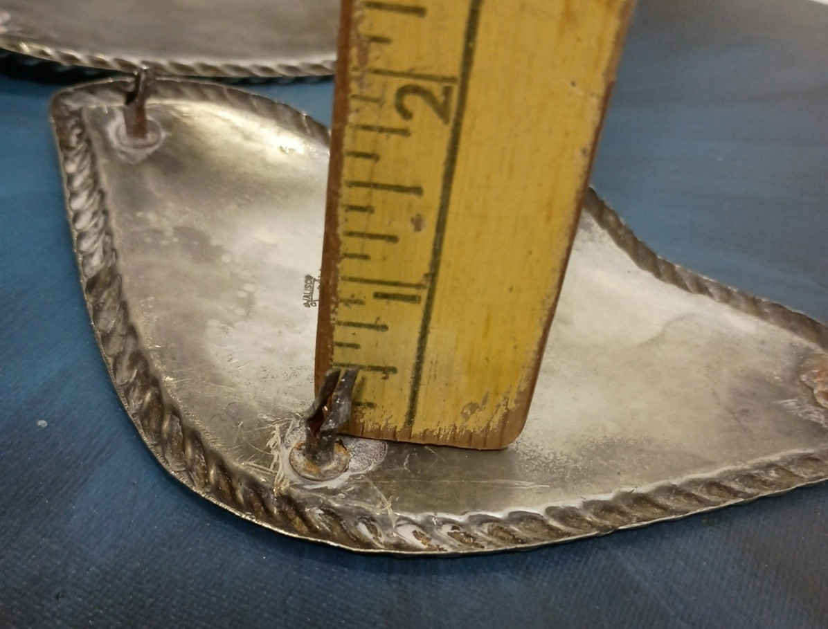 (2) Jalisco 925 Sterling Silver Western Saddle Corner Plates Floral Engraved