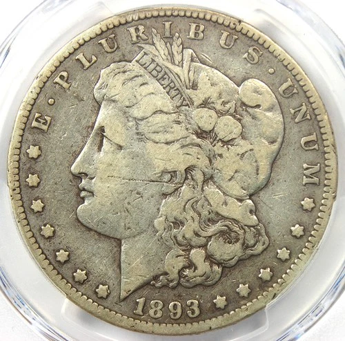 1893-CC Morgan Silver Dollar $1 Carson City Coin - Certified PCGS VF Detail