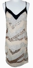 New River Island Sequin Mini Shift Dress Size 10 Party Holiday Strap RRP £55