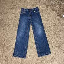 Cinch Jeans Boys 10R Dark Wash Straight Leg Denim Youth Adjustable Waist Western