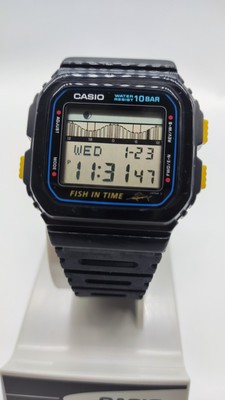 Vintage Casio FT-100W Fish in Time Digital Watch made in Japan