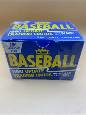 1990 Fleer UPDATED TRADING CARDS With Logo Sticker Set BASEBALL BOX  SEALED