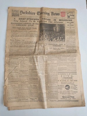 The Yorkshire Post Jan 21st 1936 King Edward Proclaimed Genuine Historic Paper