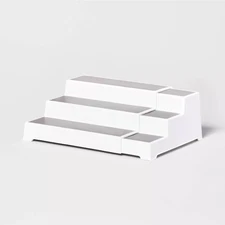 Brightroom 3-Tier Expandable Shelf Spice Rack Organizer White Storage