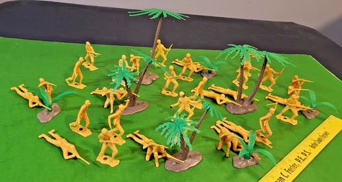 LARGE LOT OF VINTAGE MPC JAPANESE WITH A SET OF RECAST MARX PALMS/FERNS........