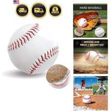 Unmarked Adult Baseballs, Standard Practice Baseball Size 9 Inch, Blank Baseb...