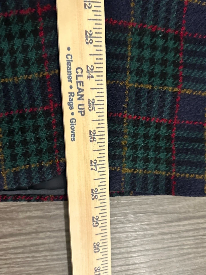 Blazer Lands End para mujer de lana verde/azul a cuadros talla 10 Foto 3 de 4