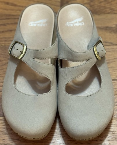 Dansko Bria Slipper Mary Jane Pantolette Clogs EU 39 US 8,5 taupe Damenschuhe Wildleder