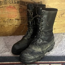 Vintage 50s US Army Military Waxed Leather  Rubber Boots Mens 10 M