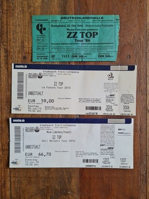 ZZ Top Tickets 1986 / 2013 / 2016 Berlin und Hamburg