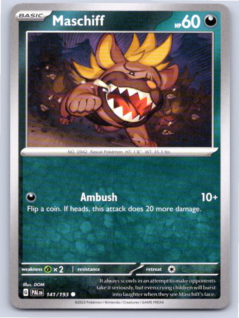 2023 POKEMON MASCHIFF PALDEA EVOLVED 141/193 COMMON NM A38302 FREE S&H