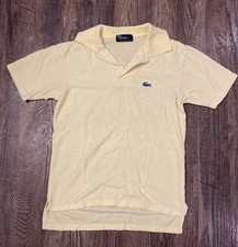 Izod Lacoste JG Vintage Yellow Polo Shirt Alligator Logo Youth/Womens Small 70 s