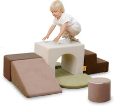 Kids Climbing Foam Blocks Playset - 7 Piece Toddler Climbing Toys, Indoor Gross