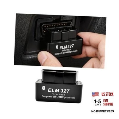 ELM327 OBDII Car Auto Diagnostic Scanner, Vehicle Bluetooth Engine Fault Black