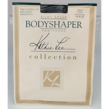 Kathie Lee Bodyshaper Pantyhose Women Plus Navy NEW Silky Sheer Firm Control Top