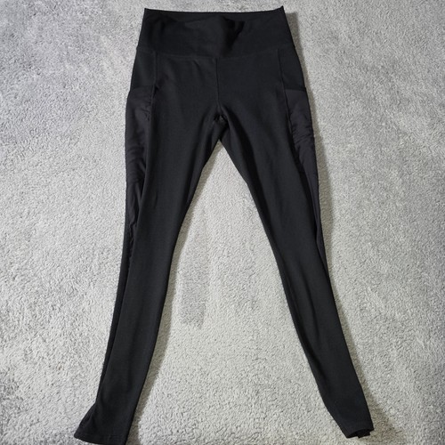 Fabletics Womens S PowerHold Leggings Black High Waisted Mesh Pocket Athletic