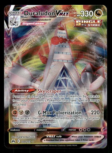 Pokemon Duraludon VMAX 104/159 Crown Zenith Holo UR NM/M