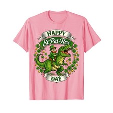 Dino St Patricks Day Kids Saint Patricks Boys Leprechaun T-Shirt