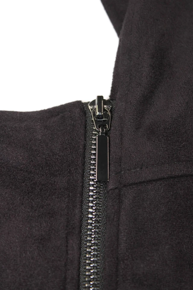 Chaqueta Lysse para mujer de gamuza con flecos y cremallera completa negra talla extra grande Foto 4 de 4