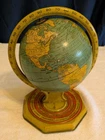 Art Deco 1930's Ohio Art Tin Lithograph  Desk Globe Antique  zodiac & months