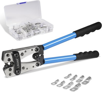 60X Batteriekabelschuh Sortiment 6-50mm² Crimpwerkzeug Rohrkabelschuhe Zange Set