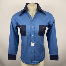 Vintage 60s 70s H.I.S Shirt Mens Disco Dagger Collar Taper Deadstock NOS Medium