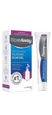 ScarAway Medical-Grade Silicone Scar Gel Diminishing New & Old Scars, 0.71 oz