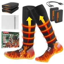 Heated Socks for Men Women 9000mAh*2 Rechargeable Electric Heated Socks, Wash...