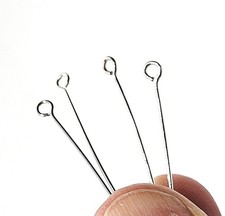 925 Sterling Silver Eye Pins Eyepins Jewellery Craft Findings 38mm x20