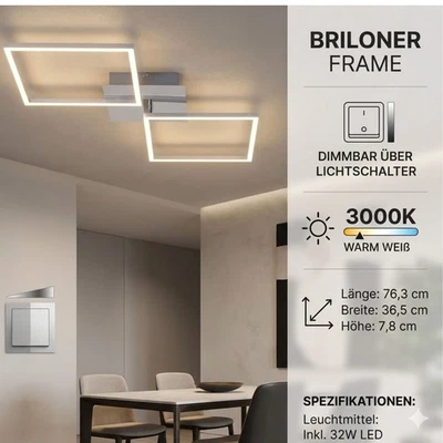 Briloner  Frame LED Alu Chrom dimmbar über Lichtschalter - Bild 1 von 4