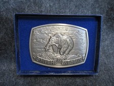 Vintage 1982 681 Smith Wesson North American Big Game Brown Bear Belt Buckle