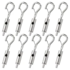 10Pcs Portable Hook & Eye Turnbuckle Tension for 1/16-3/32 Metal Cable
