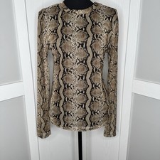Y2K Madrag Snakeskin Animal Print Long Sleeve Top Made in USA Size 1X Fits L