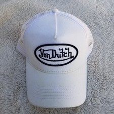 Von Dutch Classic Logo Trucker Hat White Mesh Basebal Cap Snapback Style USA