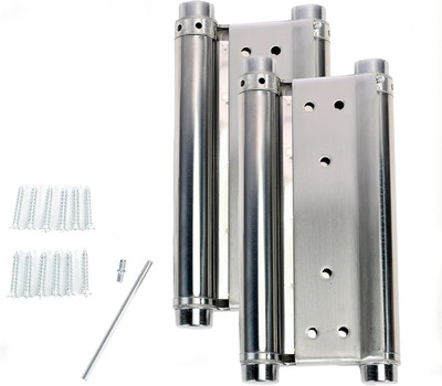 Pair of 8'' Heavty Duty Double Action Spring Hinges, Self Closing Door Hinges for