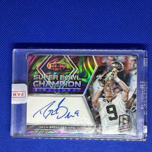 2018 Panini Spectra Super Bowl Champion Signatures Drew Brees On Card Auto 2/4