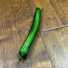 Murano style glass Vegetable 8" Asparagus Green Handblown paper weight decor