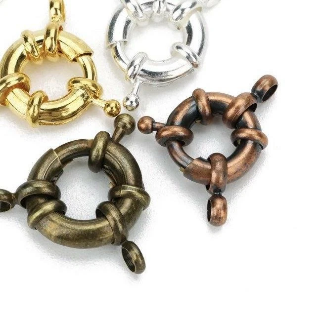 10 Pack Nautical Themed Strong Spring Ring Clasps - 4 Colours - Image 4 of 4