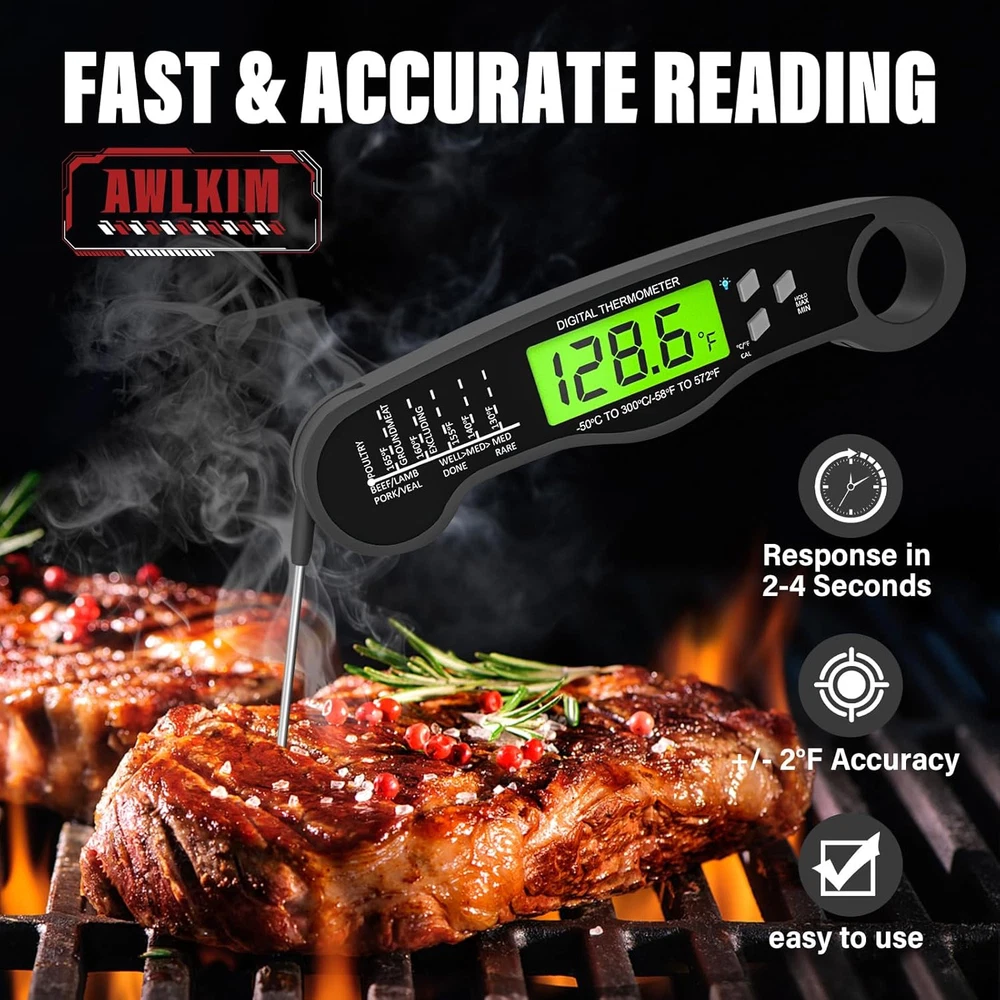 Meat Thermometer Digital - Fast Instant Read Food Thermometer for Cooking, Candy