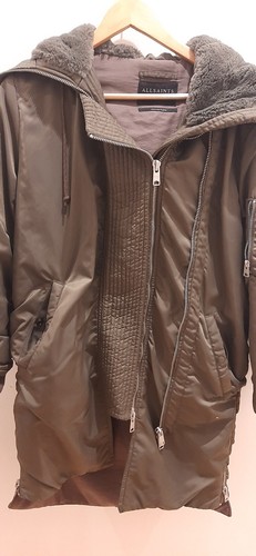 all saints oversize Khaki Parka Xs - Picture 6 of 11